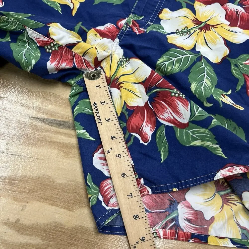 Polo Ralph Lauren Swim Trunks Mens 38 Floral Hawaiian Mesh Lined Drawstring